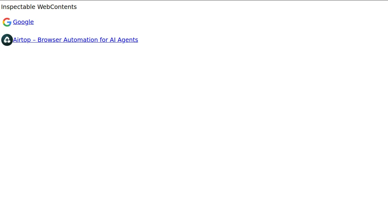 Devtools page selector